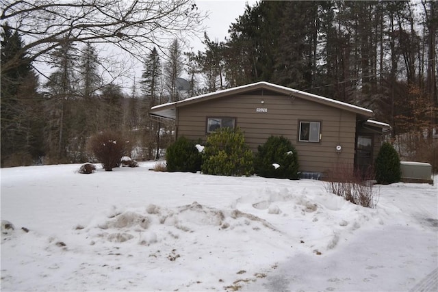 view of snowy exterior