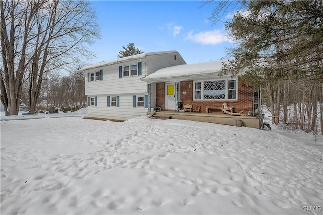 view of split level home