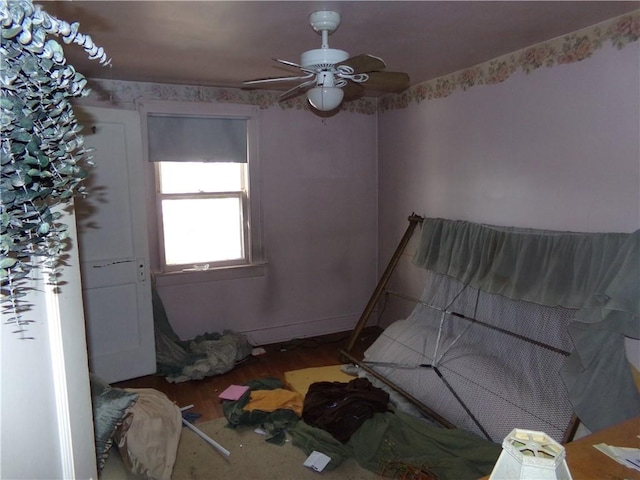 bedroom with wood-type flooring