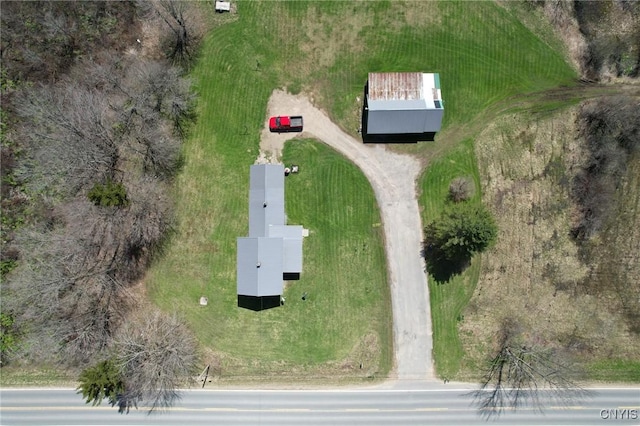 bird's eye view featuring a rural view