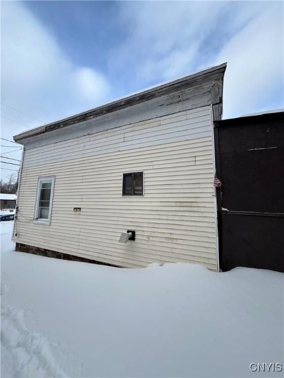 view of snowy exterior