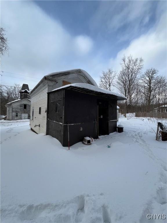 view of snowy exterior