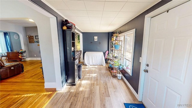 hallway featuring light hardwood / wood-style flooring