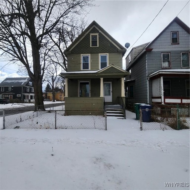 view of front of property with covered porch