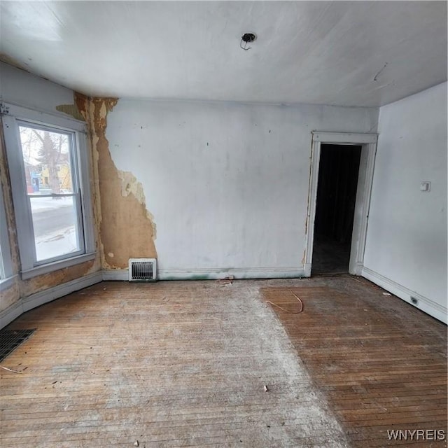 empty room with light wood-type flooring