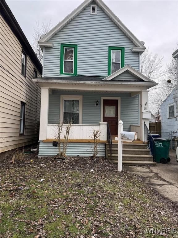 view of front of home with covered porch