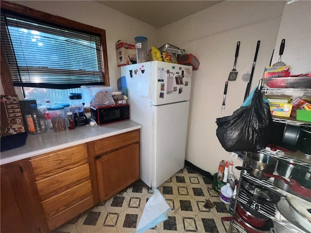 kitchen with white refrigerator