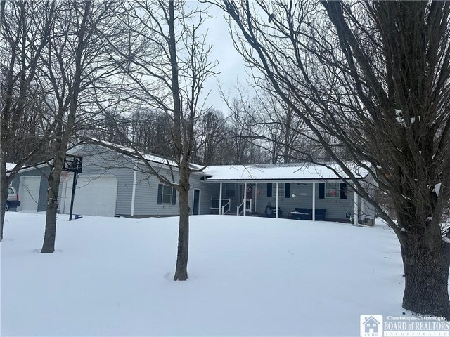 exterior space featuring a garage