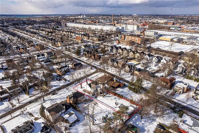 view of snowy aerial view