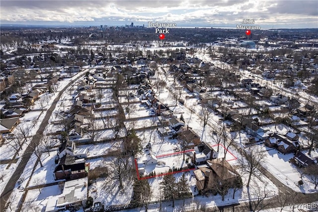 view of snowy aerial view