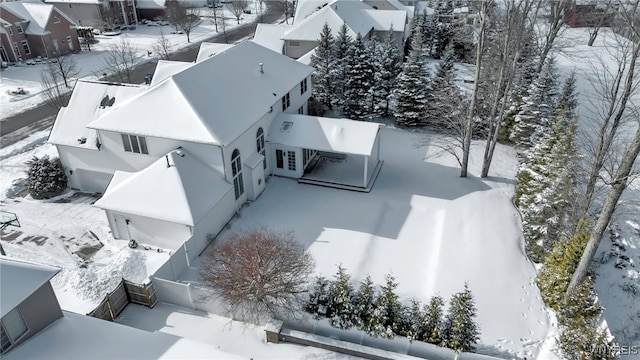 view of snowy aerial view