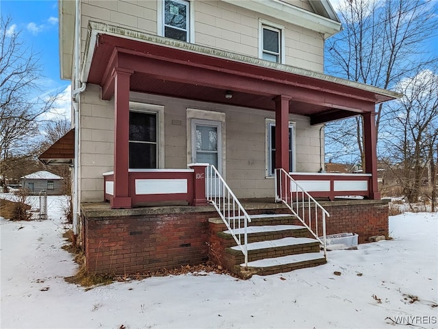 view of front of property with a porch