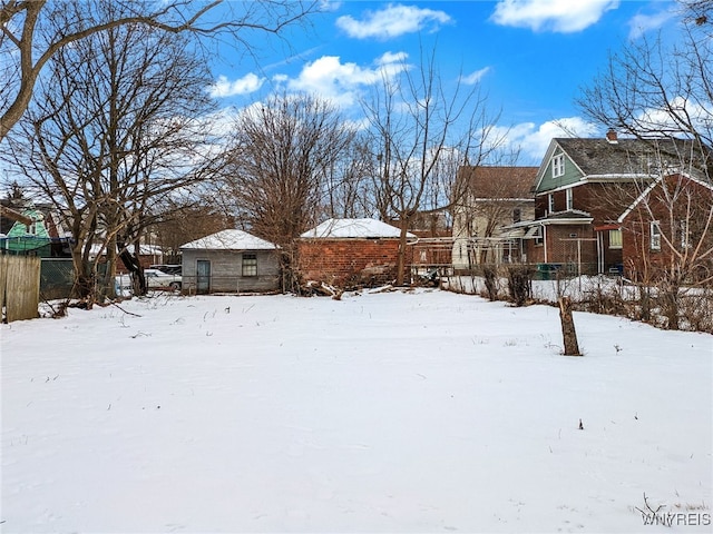 view of snowy yard