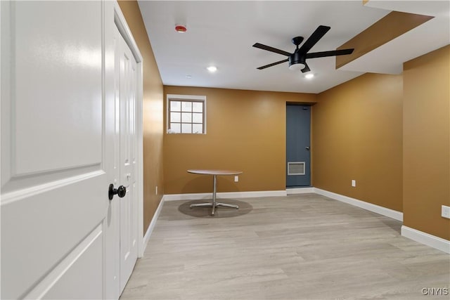 1208 James St, Syracuse, NY 13203 - interior space with ceiling fan and light wood-type flooring