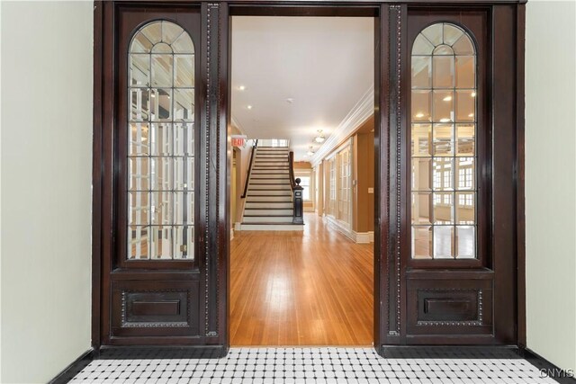1208 James St, Syracuse, NY 13203 - entryway with hardwood / wood-style floors