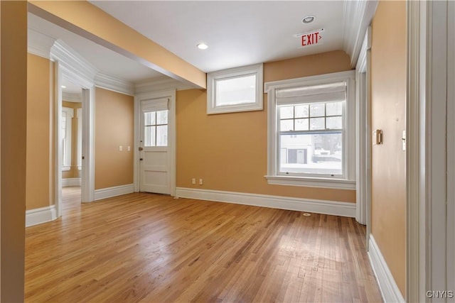 1208 James St, Syracuse, NY 13203 - empty room featuring crown molding and light wood-type flooring