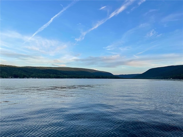 6024 W Willow Pt, Canadice, NY 14471 - water view with a mountain backdrop