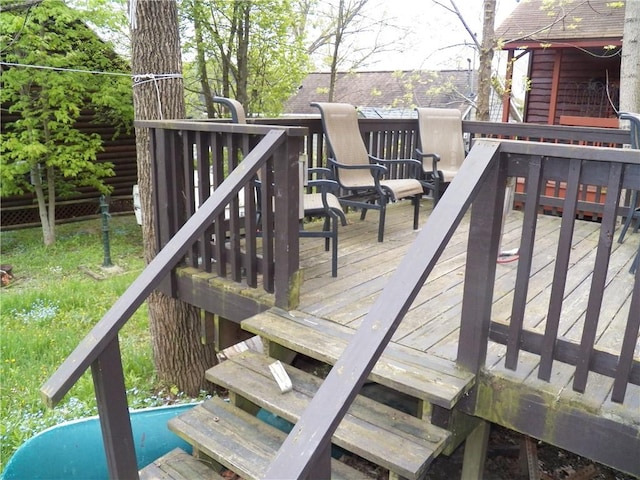 6024 W Willow Pt, Canadice, NY 14471 - view of wooden deck