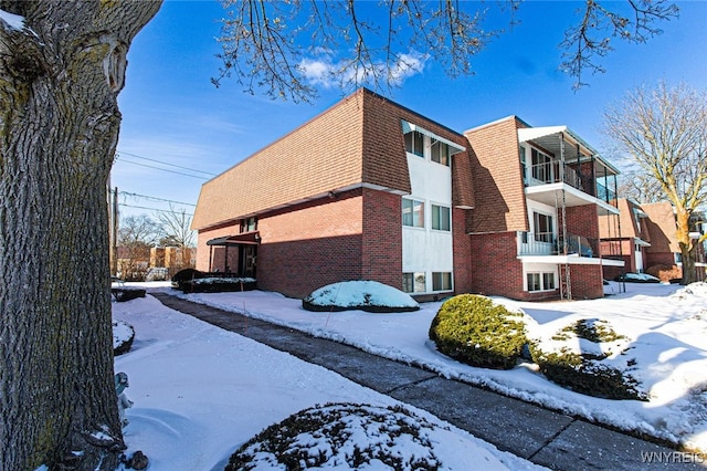 view of snowy exterior