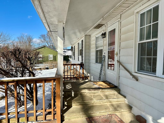 exterior space with covered porch