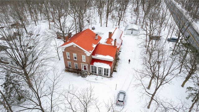 view of snowy aerial view