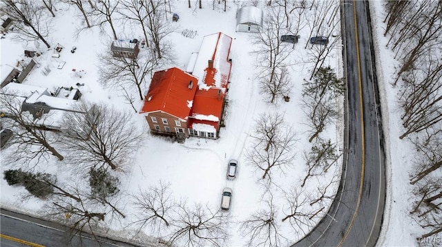 view of snowy aerial view