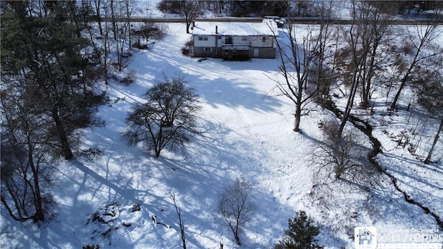 view of snowy aerial view