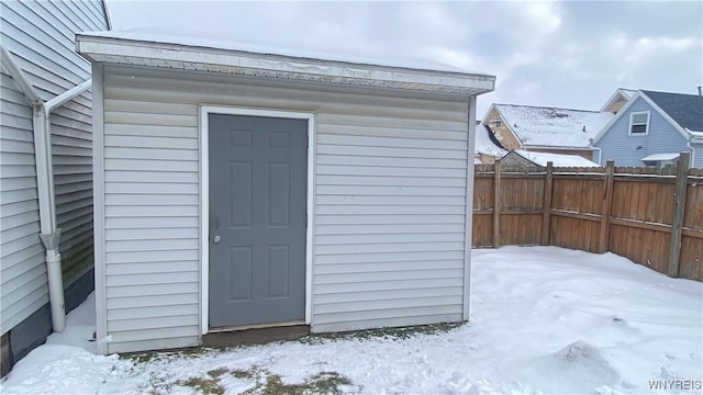 view of snow covered structure