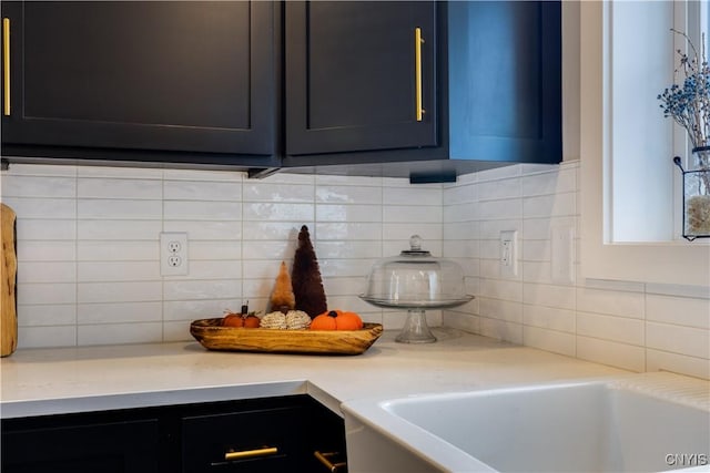 interior space featuring backsplash