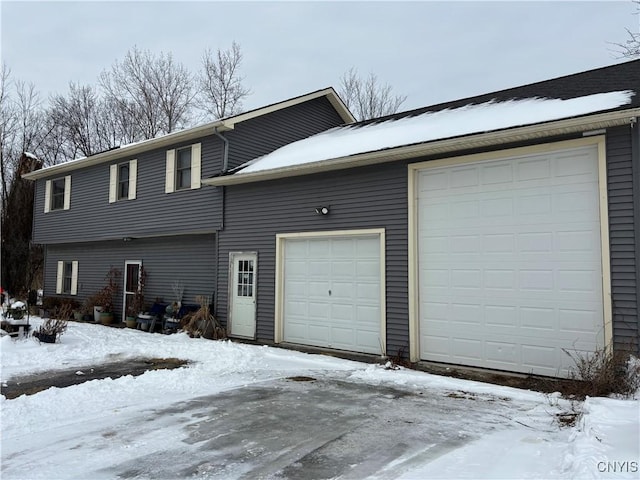 exterior space featuring a garage