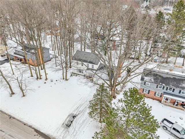 view of snowy aerial view