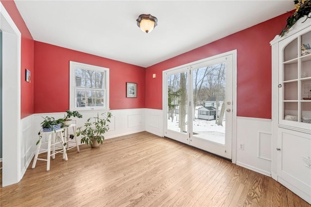 interior space with light hardwood / wood-style floors