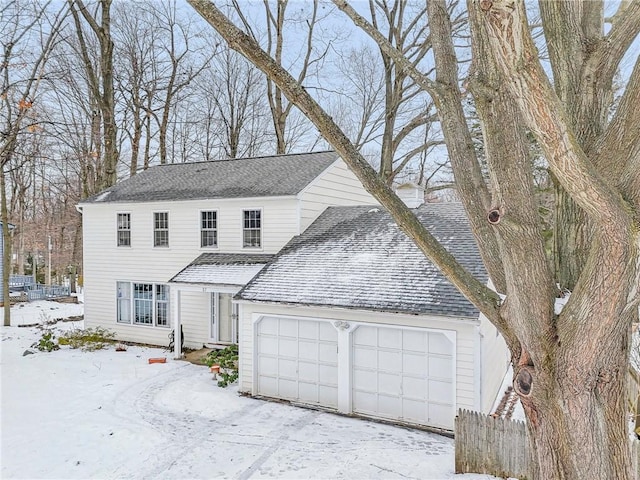 view of property featuring a garage