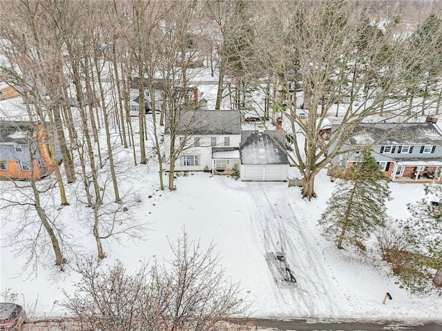 view of snowy aerial view