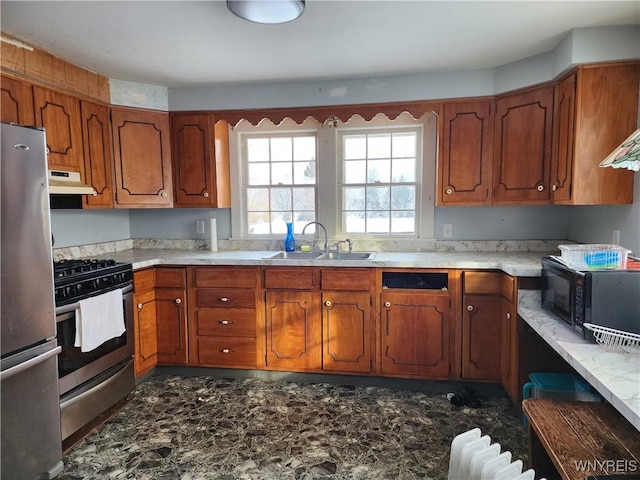 kitchen with sink and stainless steel appliances