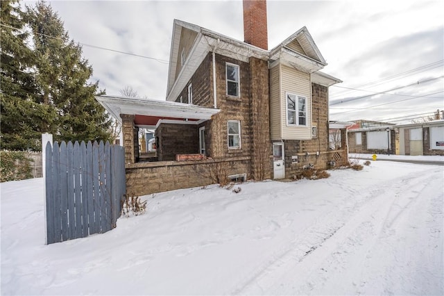 view of snowy exterior