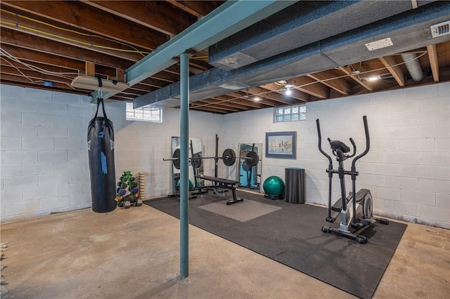 exercise area with a healthy amount of sunlight