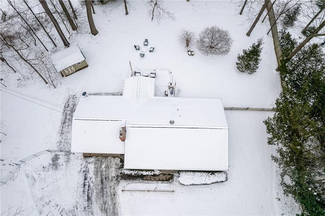 view of snowy aerial view