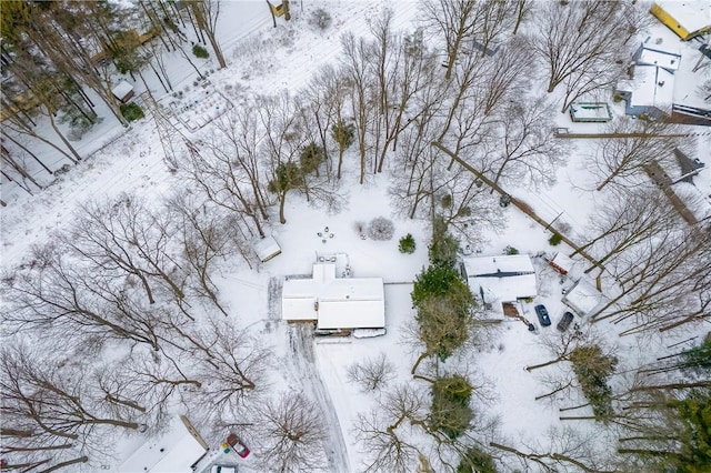 view of snowy aerial view