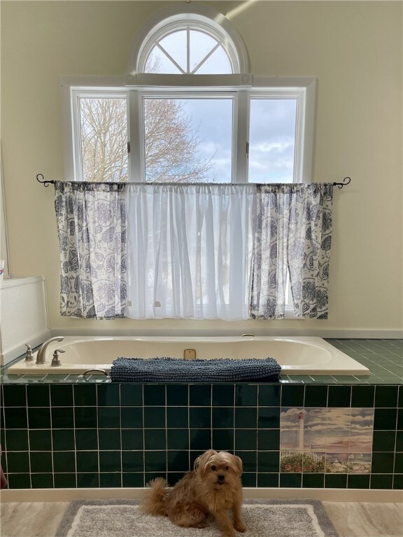 bathroom featuring a bath
