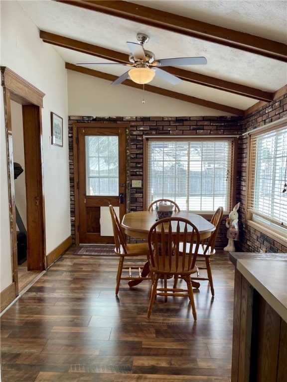 405 2nd Ave, Wayland, NY 14572 - dining space featuring plenty of natural light, dark wood-type flooring, ceiling fan, and baseboards