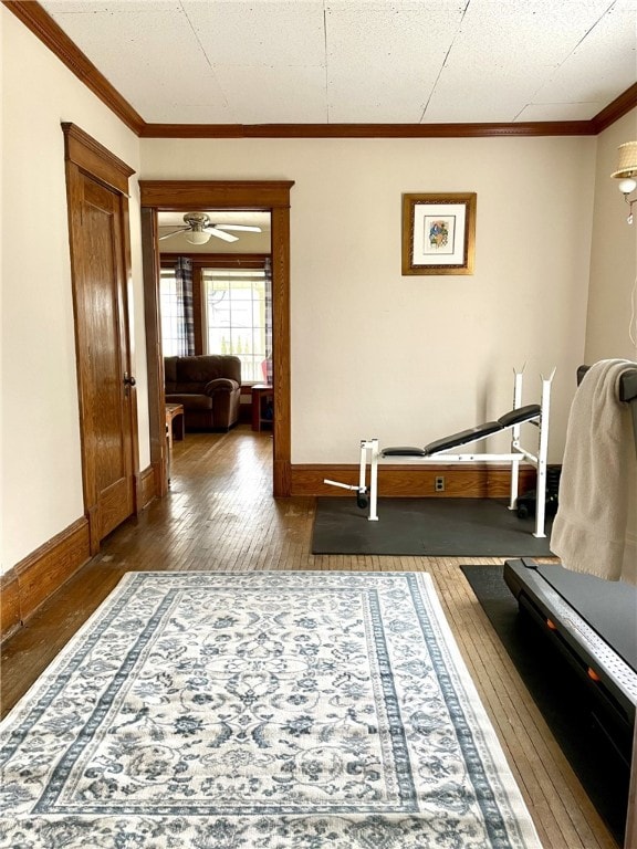405 2nd Ave, Wayland, NY 14572 - corridor with crown molding, wood-type flooring, and baseboards