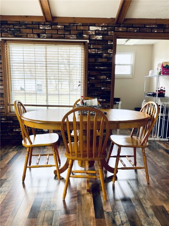 405 2nd Ave, Wayland, NY 14572 - dining area featuring beam ceiling and wood finished floors