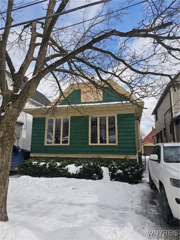 view of snow covered exterior