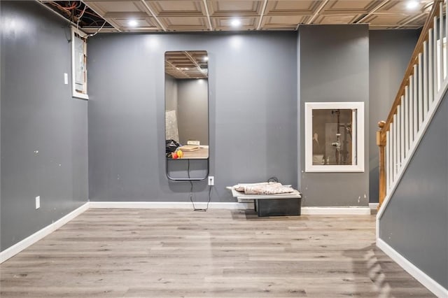 interior space with light hardwood / wood-style flooring