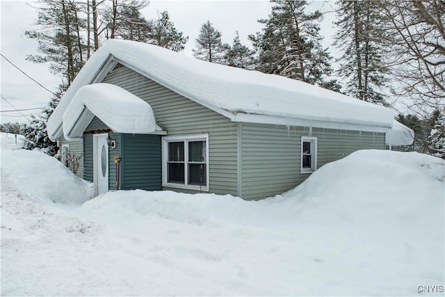 view of snowy exterior