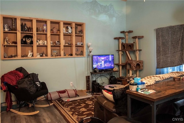 living room with wood-type flooring