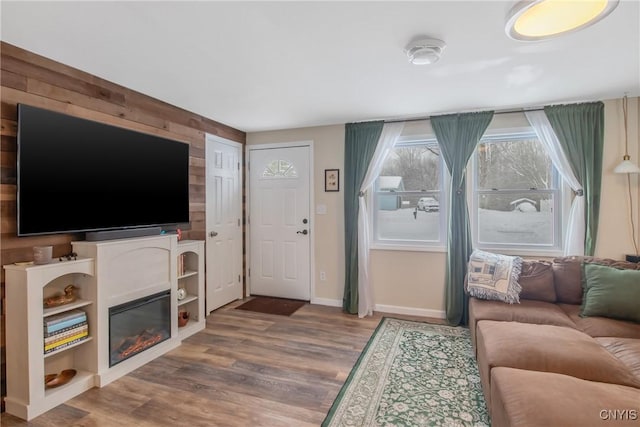 living room featuring hardwood / wood-style flooring