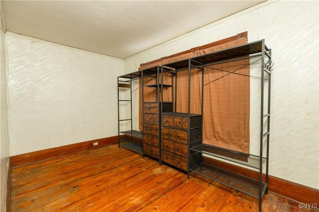 interior space with hardwood / wood-style floors