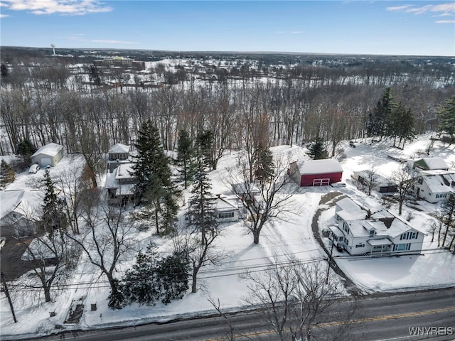 view of snowy aerial view